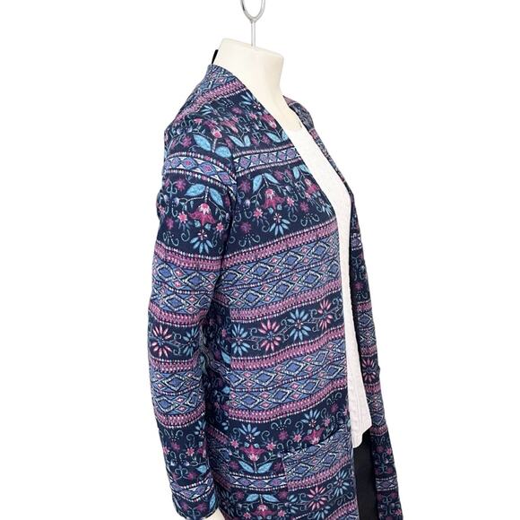 AGNES & DORA Bohemian Printed Open Duster Cardigan with Pockets SZ 8 - Picture 4 of 11